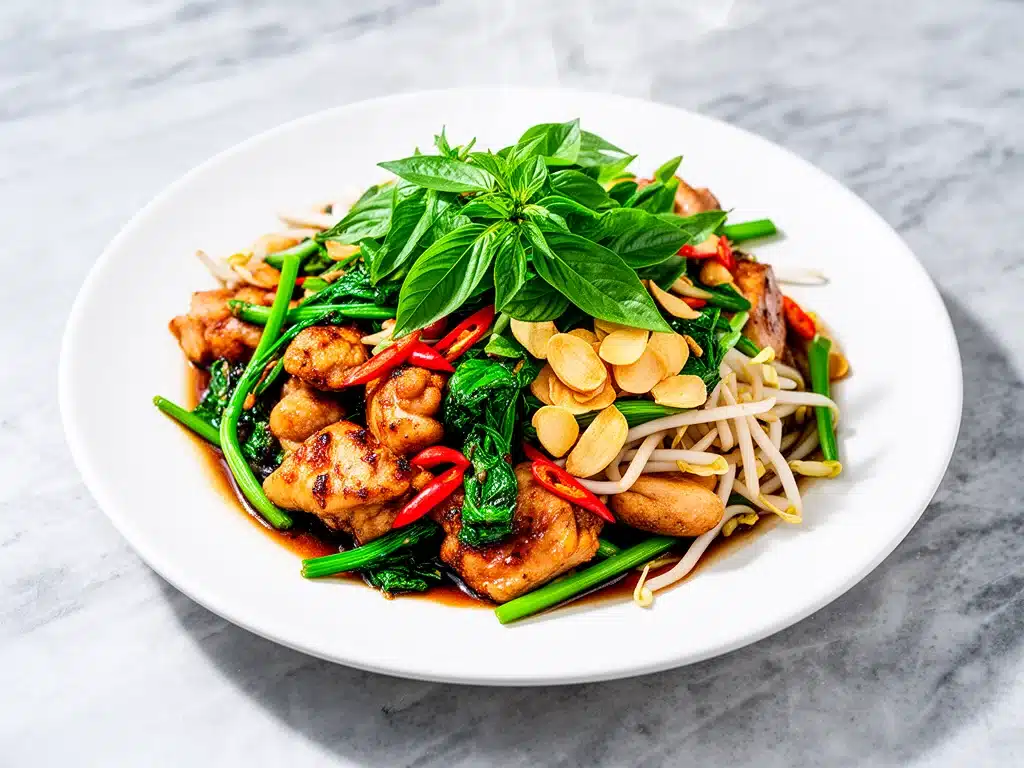 spicy Thai basil chicken - featured image