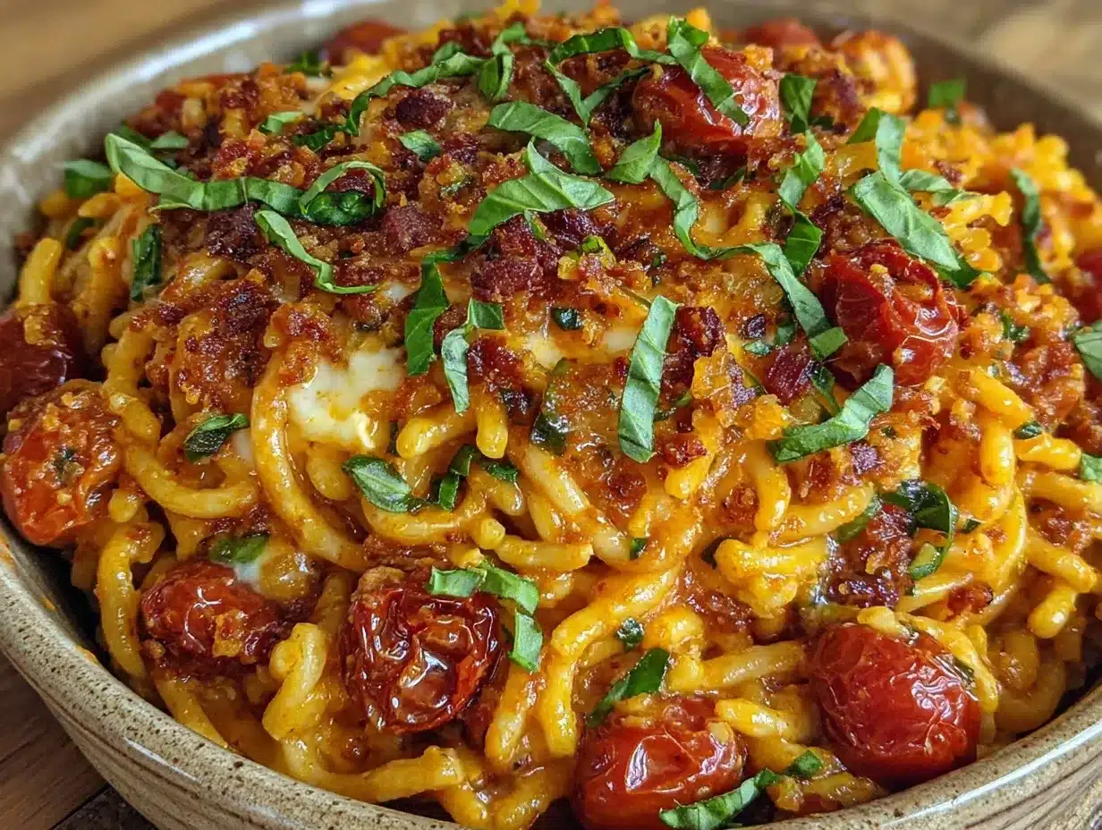 Baked Feta Pasta: 4-Ingredient Viral TikTok Recipe 4 baked feta pasta preparation steps