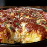 cast iron skillet deep dish pizza - featured image