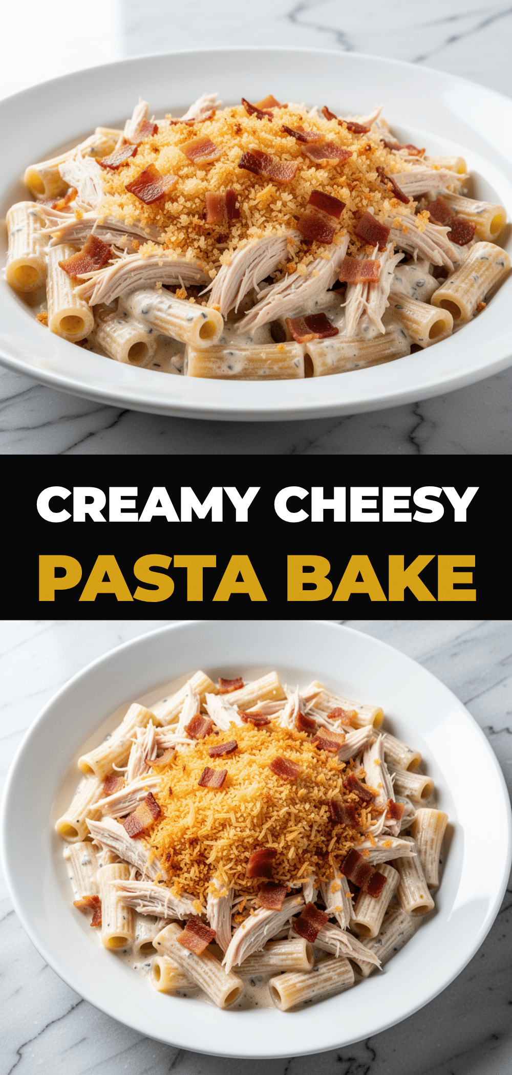 Cheesy Chicken Bacon Ranch Pasta Bake: 1 Easy Dinner 5 cheesy chicken bacon ranch pasta bake recipe