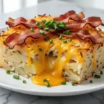 cheesy hash brown breakfast casserole - featured image