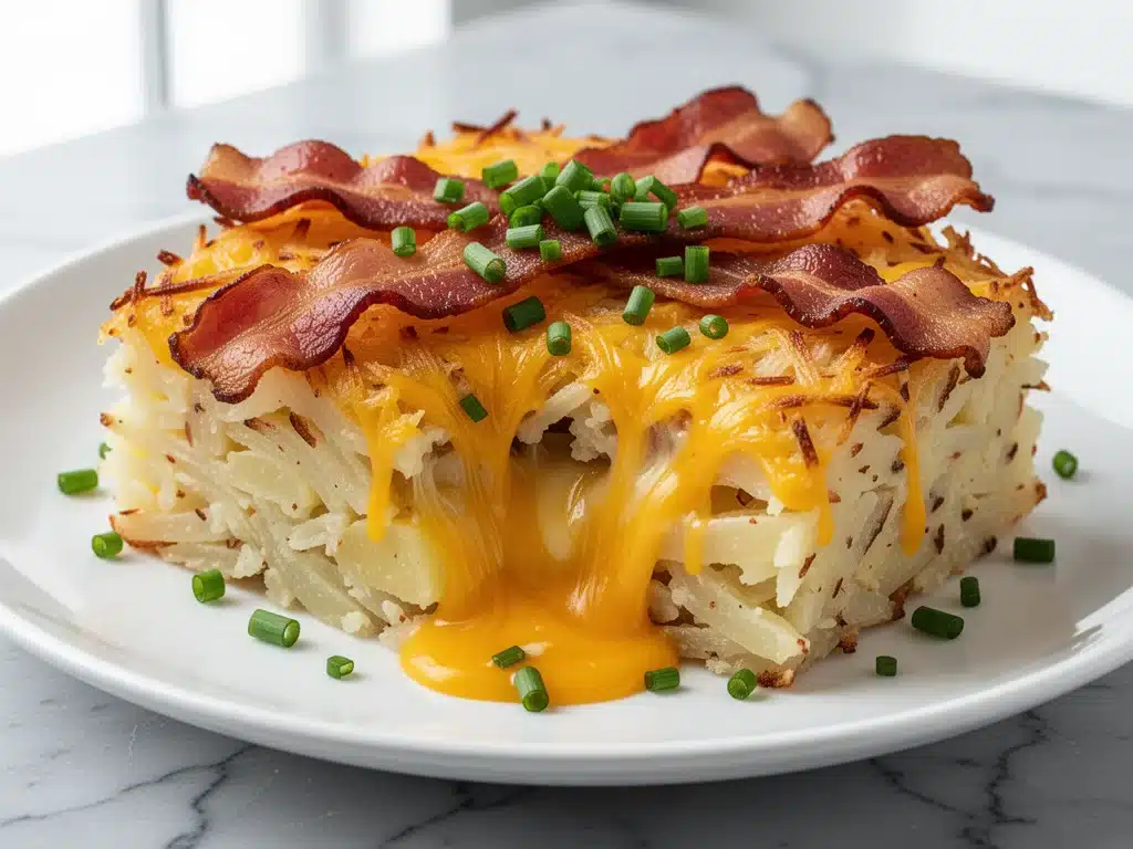 cheesy hash brown breakfast casserole - featured image