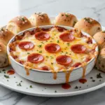 cheesy pepperoni pizza dip - featured image