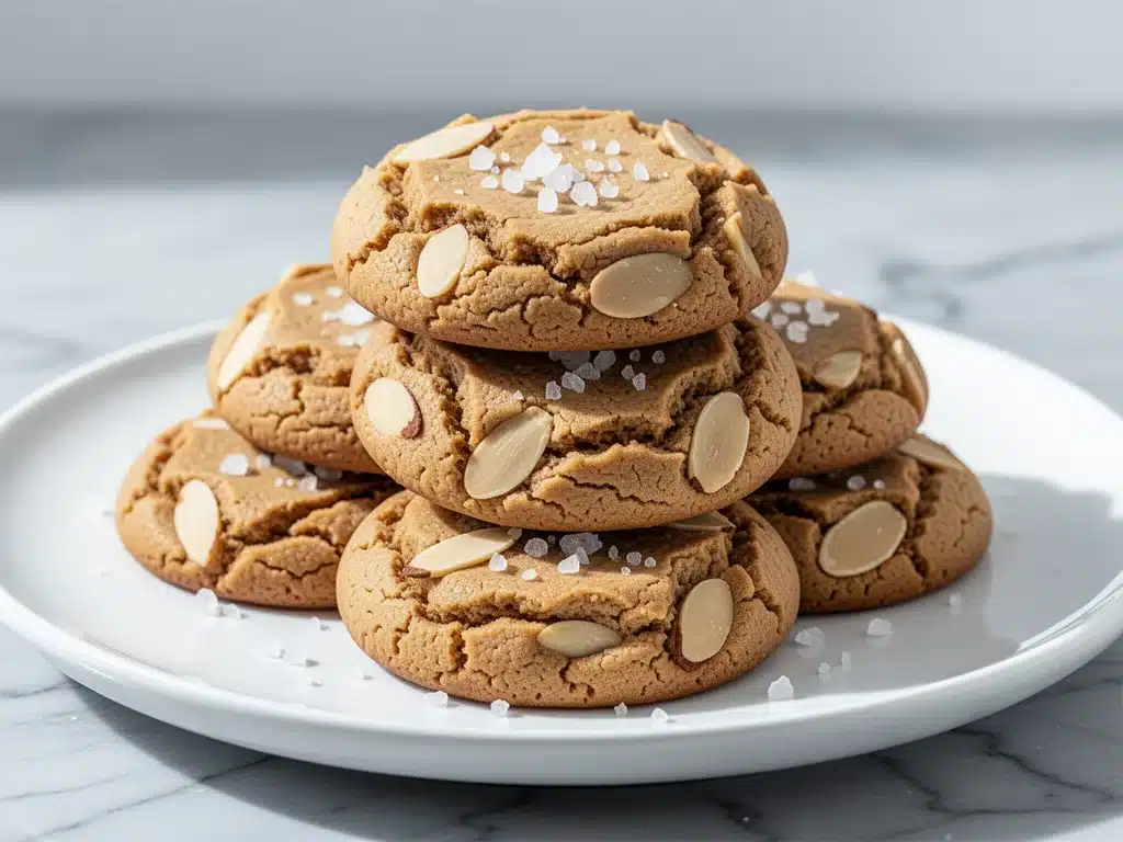 chewy almond butter cookies - featured image