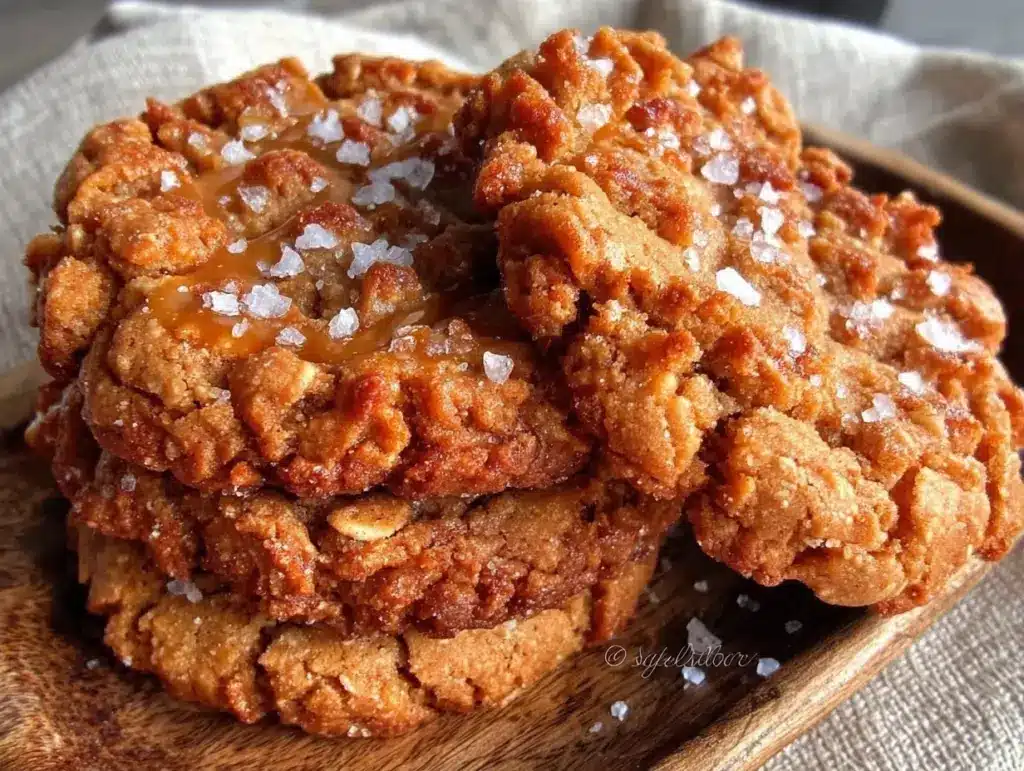chewy peanut butter oatmeal cookies - featured image