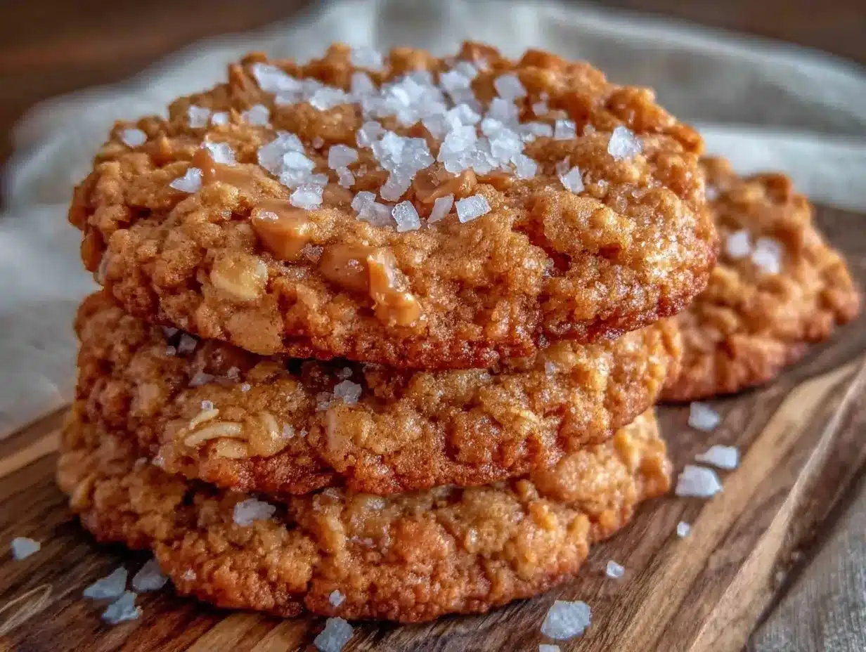 Chewy Peanut Butter Oatmeal Cookies with Sea Salt 4 chewy peanut butter oatmeal cookies preparation steps