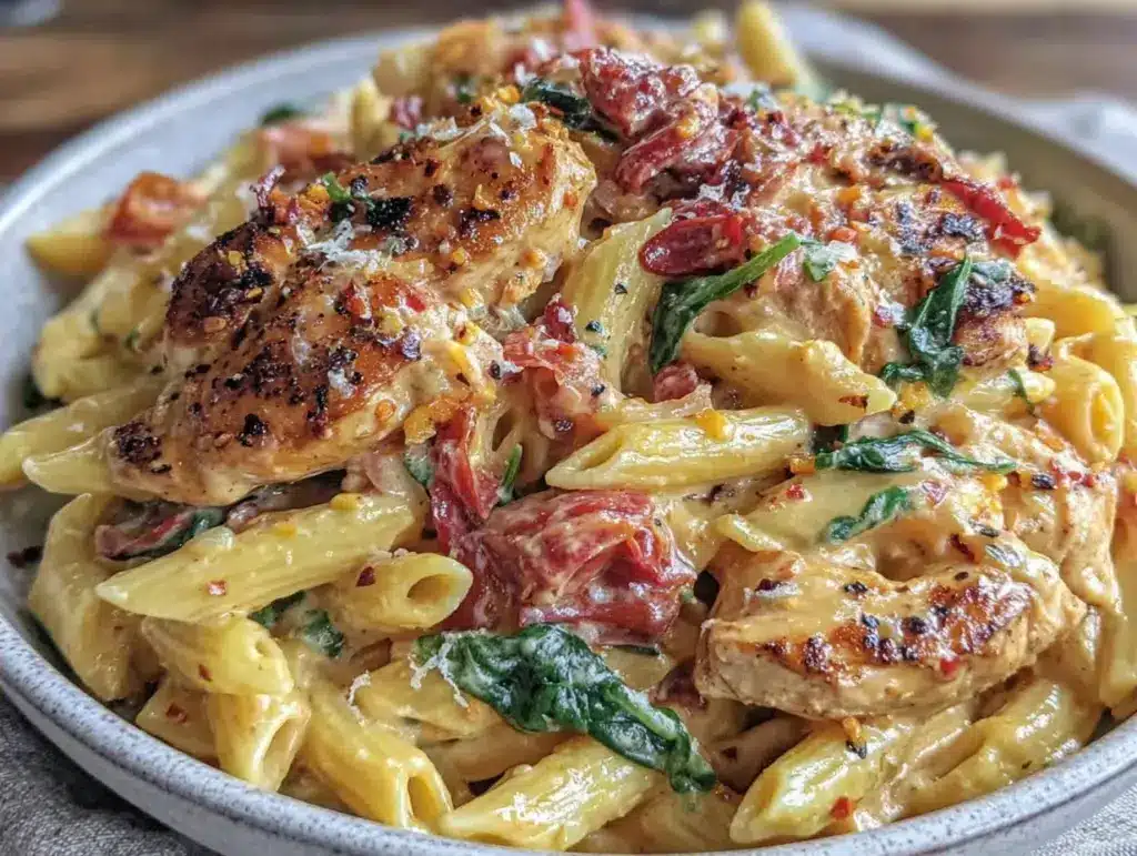creamy sun-dried tomato pasta - featured image