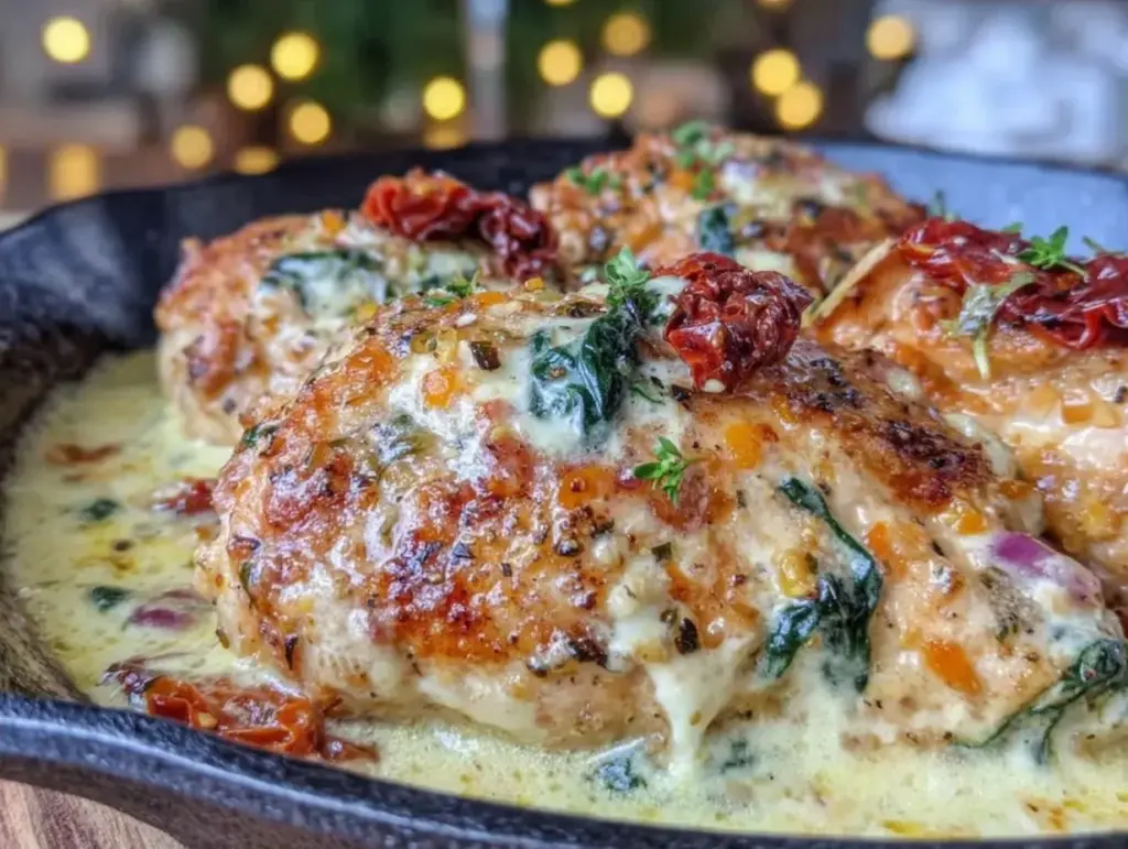 creamy tuscan garlic chicken skillet - featured image