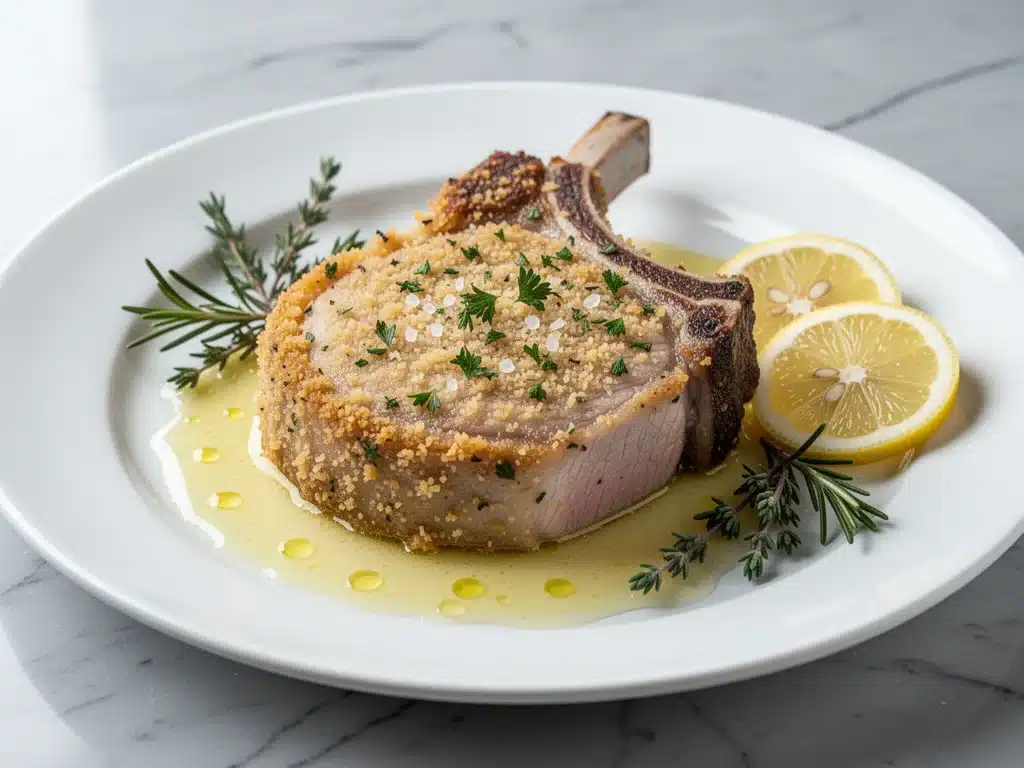 crispy parmesan crusted pork chops - featured image