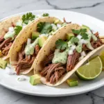 crockpot beef barbacoa tacos - featured image
