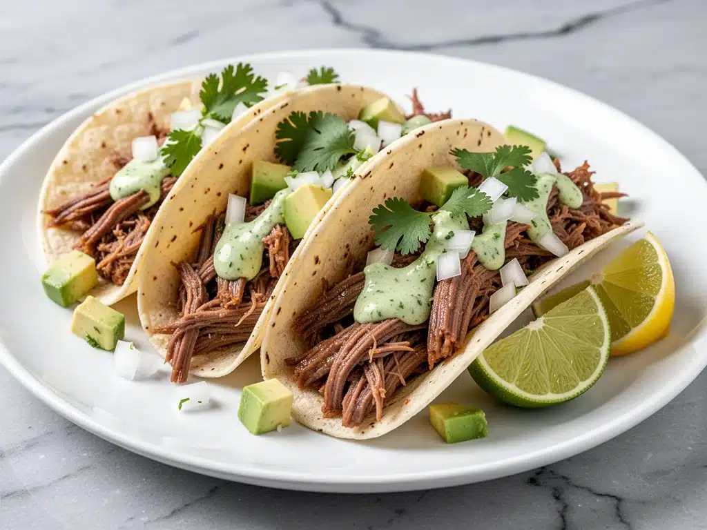 crockpot beef barbacoa tacos - featured image