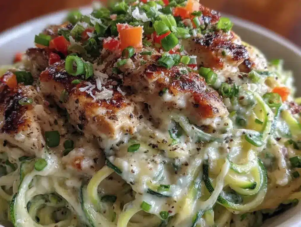 Diabetic-Friendly Zucchini Noodle Chicken Alfredo - featured image