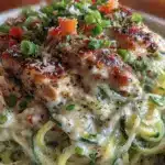 Diabetic-Friendly Zucchini Noodle Chicken Alfredo - featured image