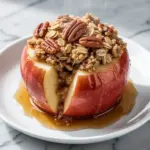 fall brown sugar baked apples with oat pecan filling - featured image