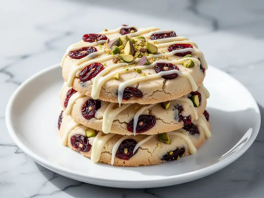 Fall Cranberry Pistachio Shortbread Cookies - featured image