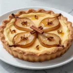 fall honey roasted pear custard tart - featured image