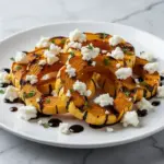fall maple balsamic roasted delicata squash - featured image