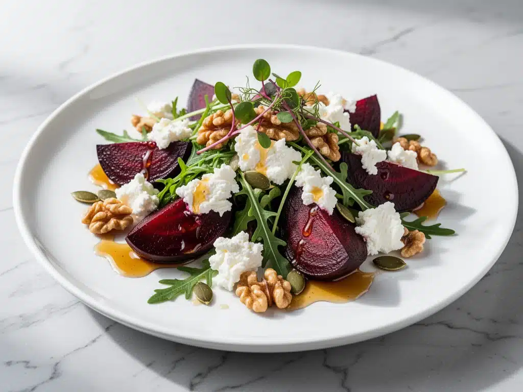fall roasted beet and goat cheese salad - featured image
