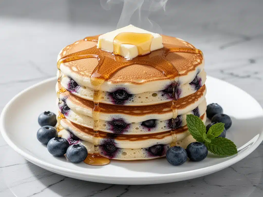 Fluffy Blueberry Buttermilk Pancakes - featured image