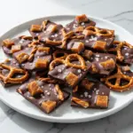 Football Party Chocolate Toffee Pretzel Bark - featured image