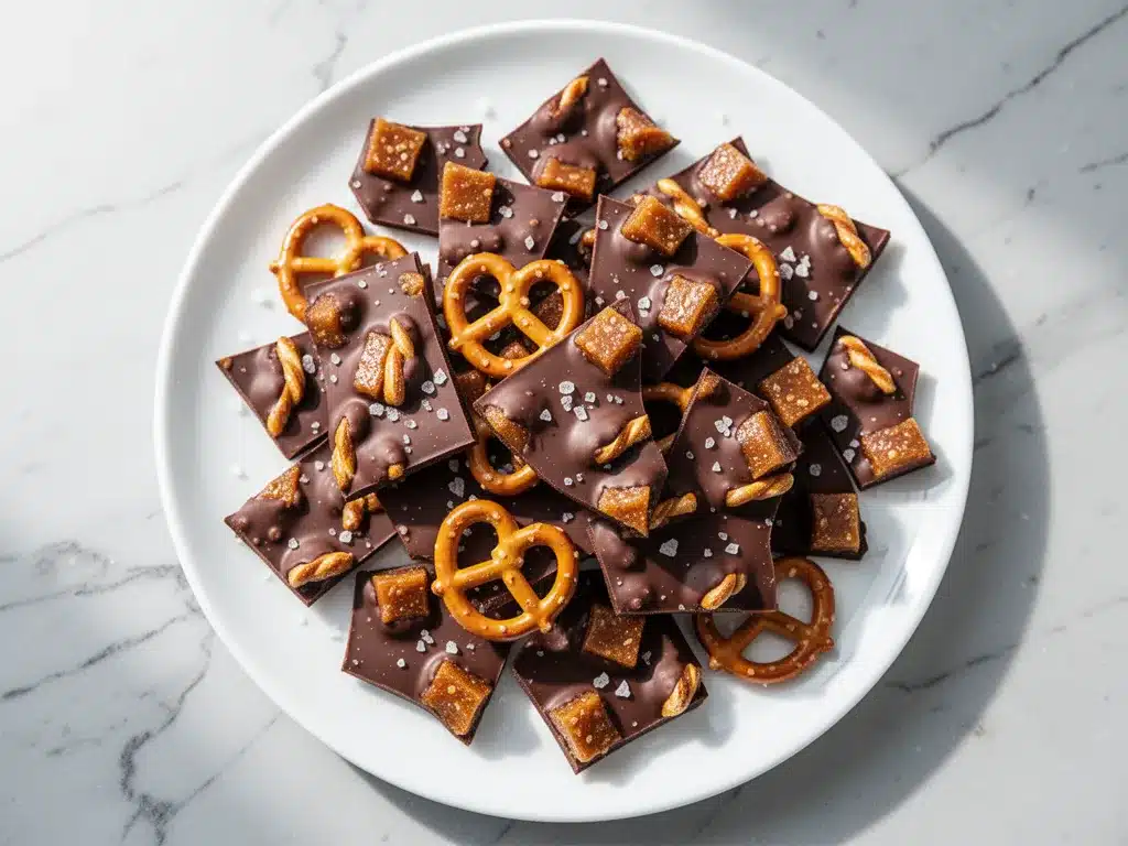 Football Party Chocolate Toffee Pretzel Bark: 5-Step Snack 4 Football Party Chocolate Toffee Pretzel Bark preparation steps