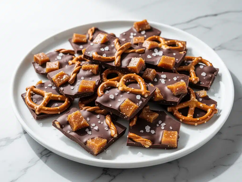Football Party Chocolate Toffee Pretzel Bark - featured image