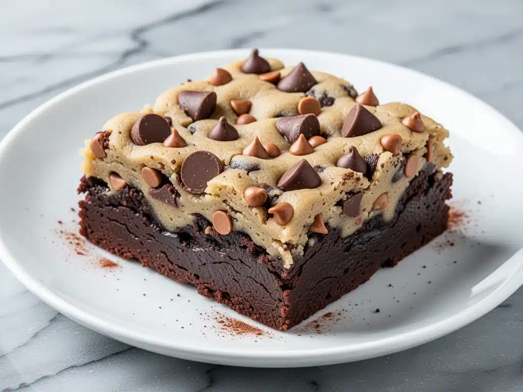 Football Sunday Chocolate Chip Cookie Dough Brownie Bars - featured image