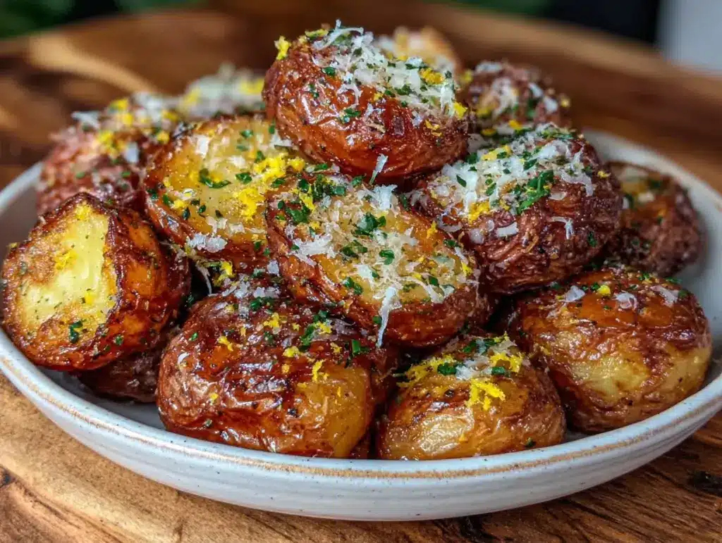 garlic herb roasted potatoes - featured image