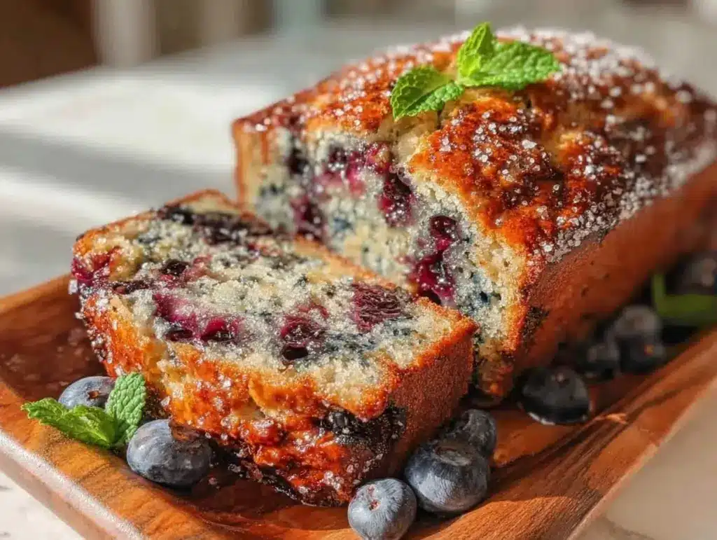 gluten-free blueberry banana bread - featured image