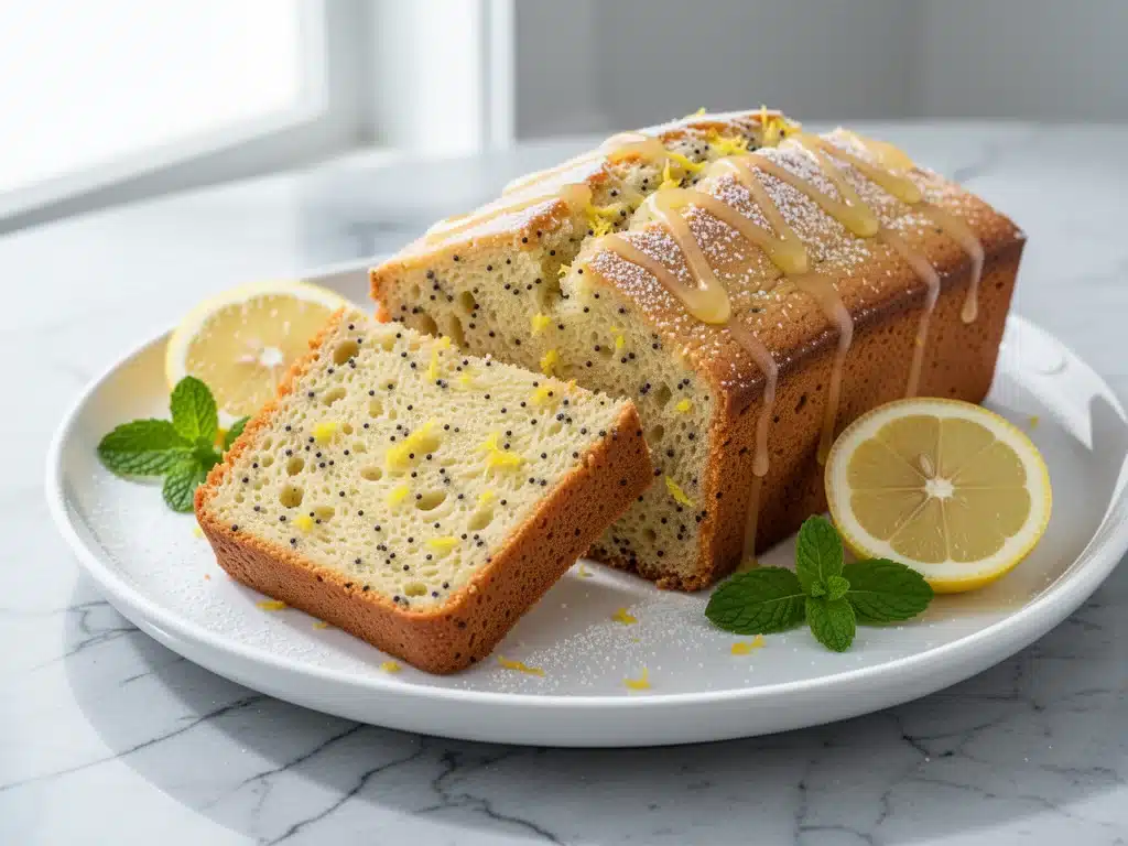 gluten-free coconut flour lemon poppy seed loaf - featured image