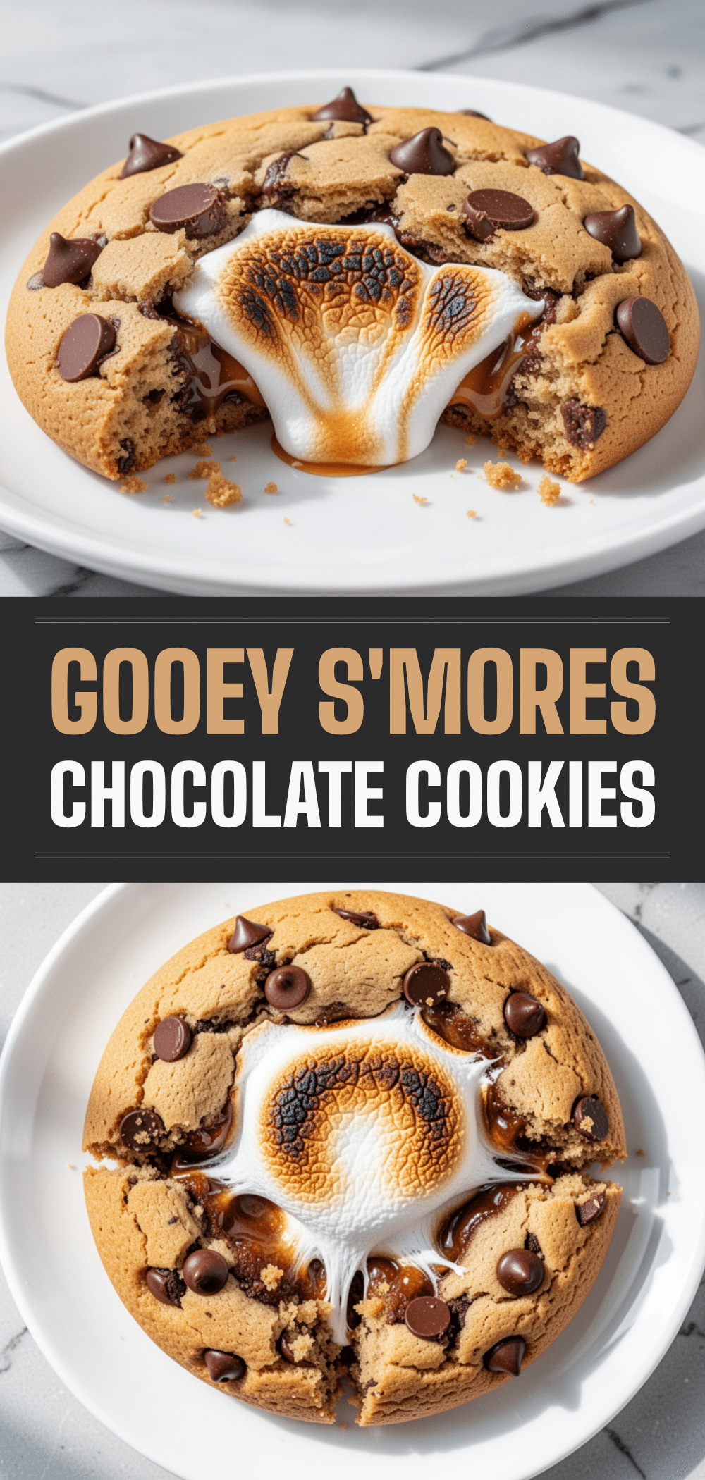 Gooey Smores Stuffed Chocolate Chip Cookies 5 gooey smores stuffed chocolate chip cookies recipe