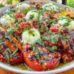 grilled peach and burrata salad - featured image