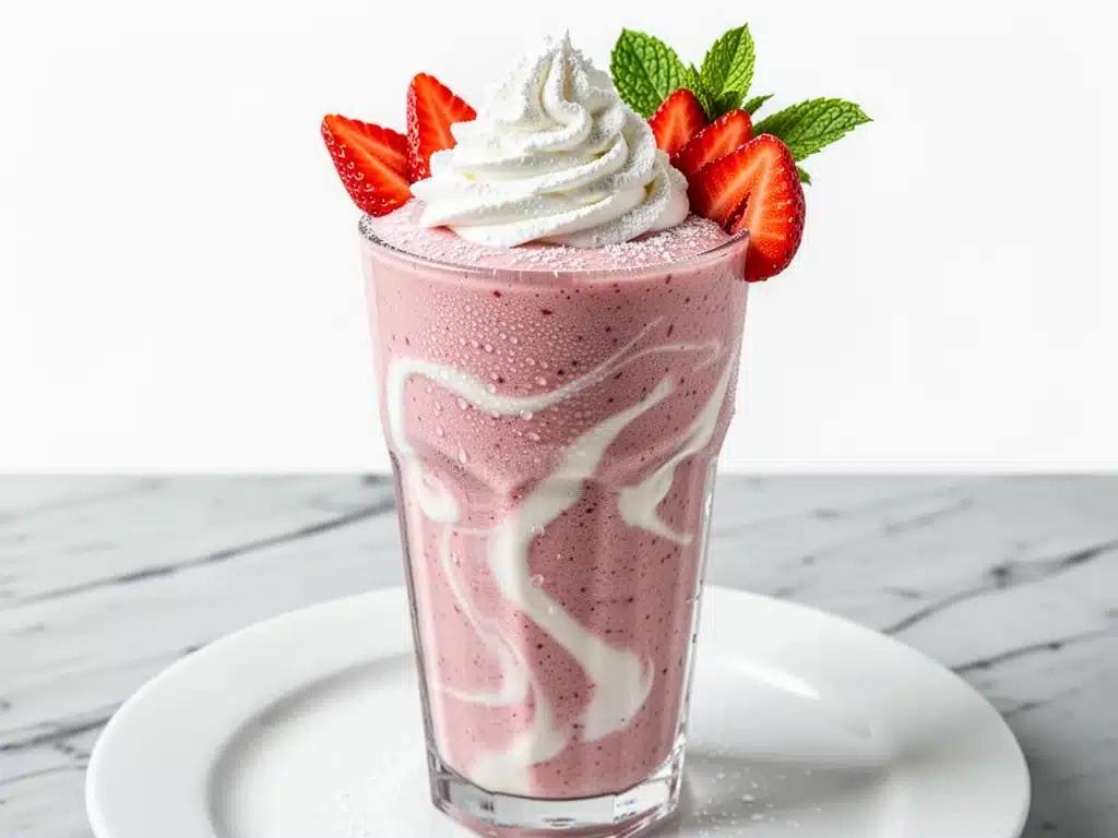 high-protein strawberry cheesecake smoothie - featured image