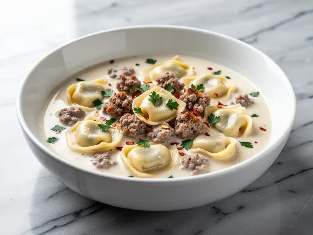 instant pot creamy tortellini soup - featured image