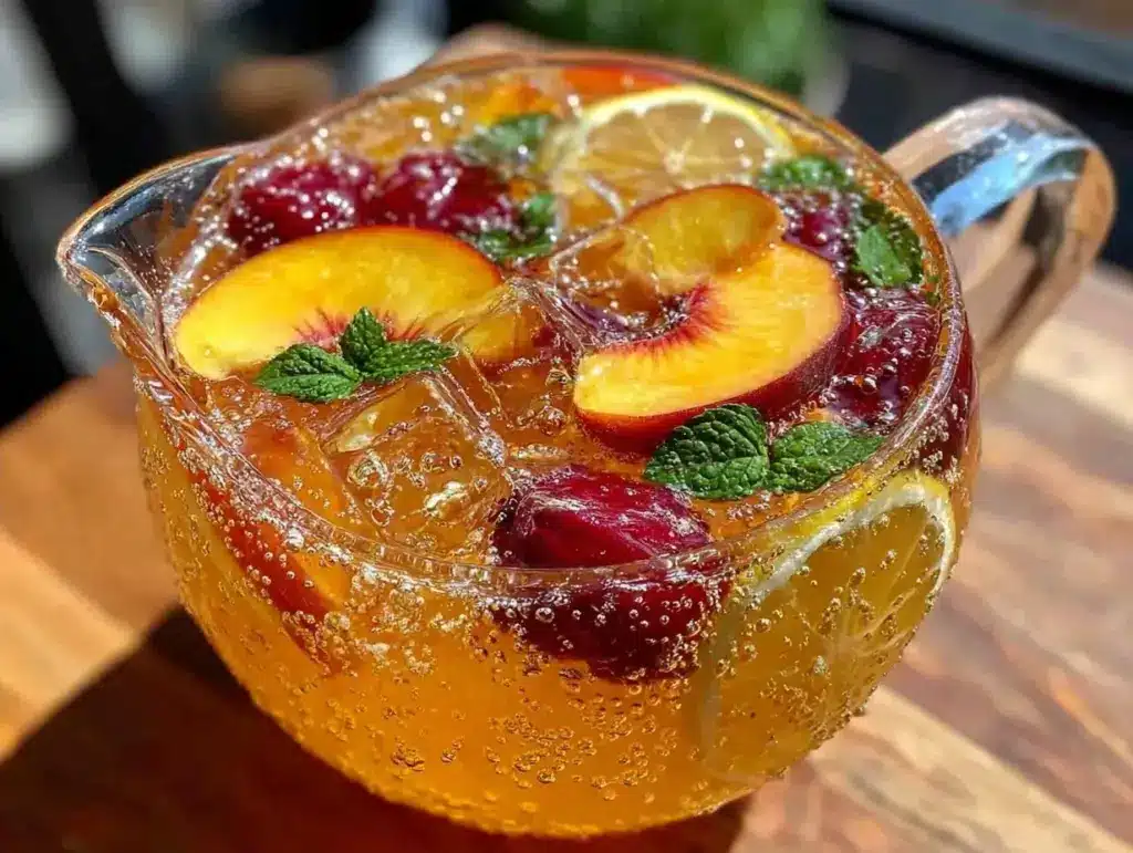 Labor Day Spiked Peach Bourbon Lemonade - featured image