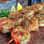 lemon pepper grilled shrimp skewers - featured image
