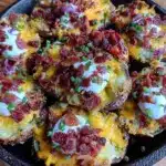 loaded baked potato skins with bacon - featured image