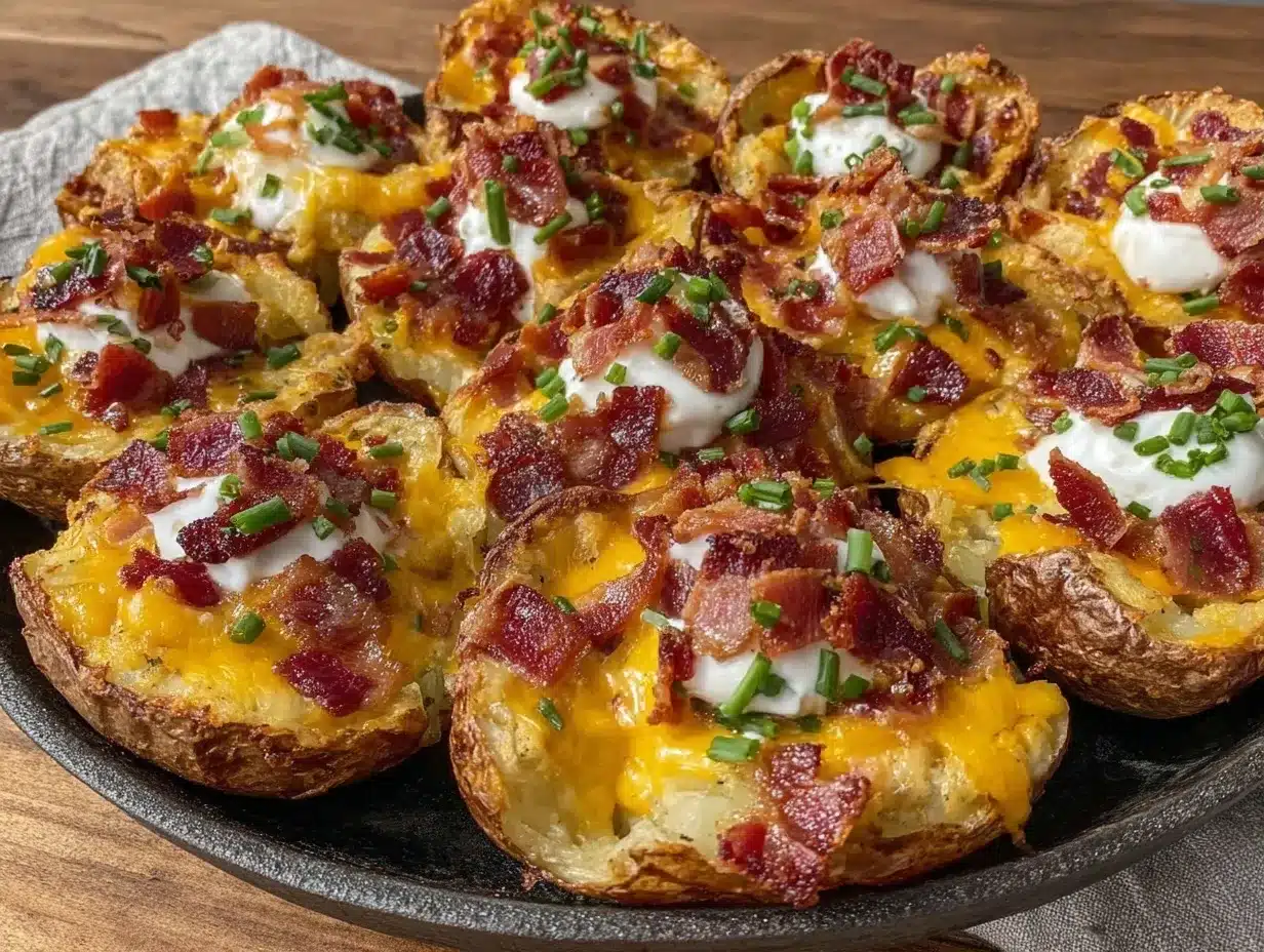 Loaded Baked Potato Skins with Bacon: The Only Game Day Snack You Need 4 loaded baked potato skins with bacon preparation steps