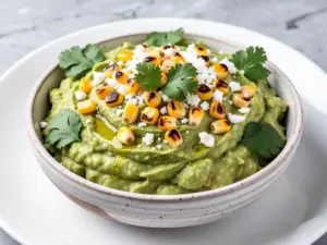 loaded guacamole with roasted corn - featured image