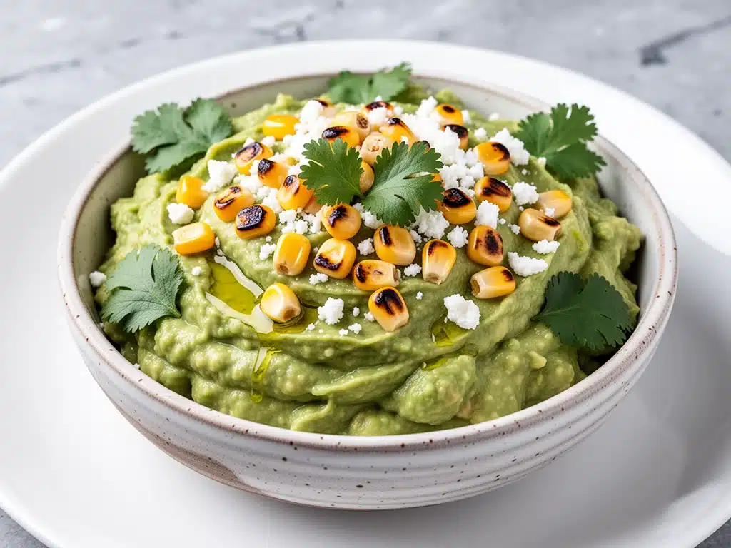 loaded guacamole with roasted corn - featured image
