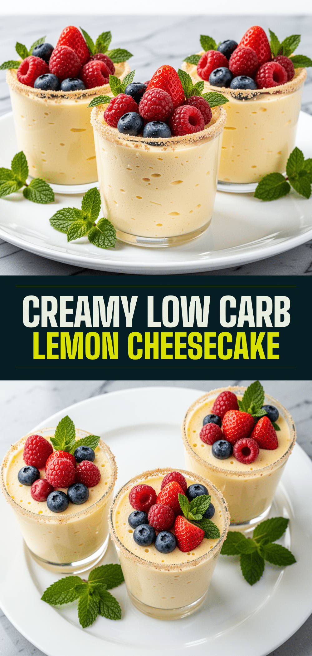 Low-Carb Lemon Cheesecake Mousse Cups: Easy Keto Dessert 5 low-carb lemon cheesecake mousse cups recipe