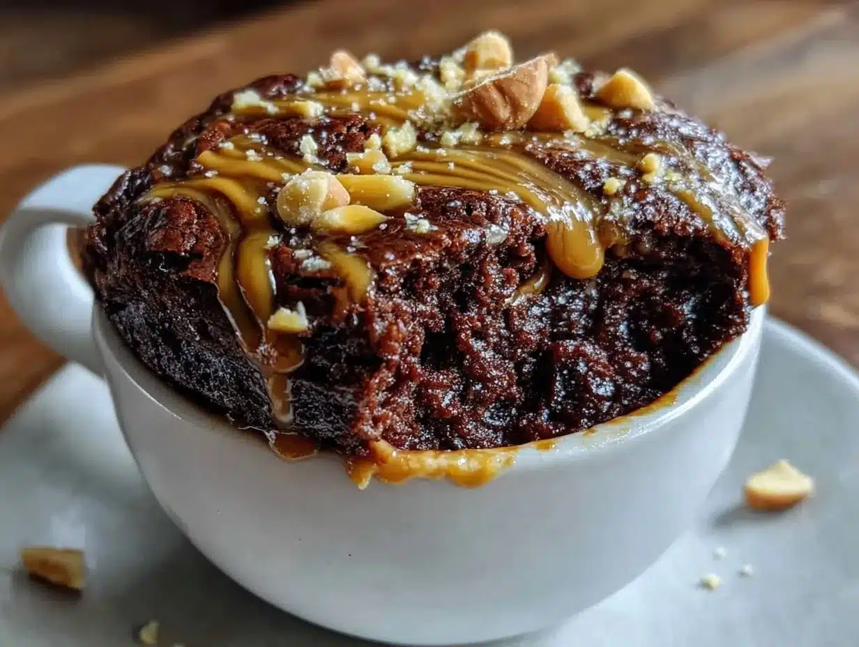 Microwave Mug Brownie with Peanut Butter Swirl: 4-Ingredient Easy Dessert 4 microwave mug brownie with peanut butter swirl preparation steps