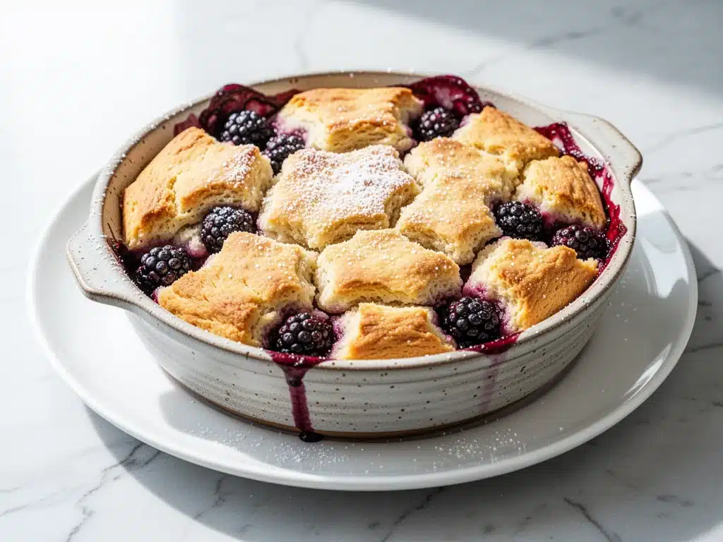 old-fashioned blackberry cobbler - featured image