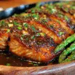 one-pan honey garlic salmon - featured image