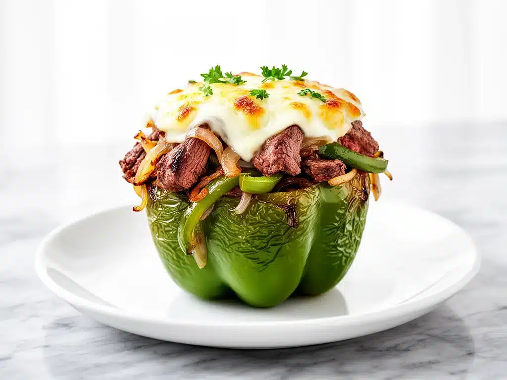 philly-cheesesteak-stuffed-peppers philly cheesesteak stuffed peppers