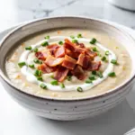 roasted garlic cauliflower soup - featured image