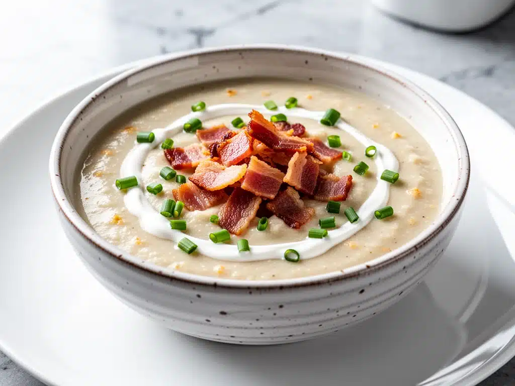 roasted garlic cauliflower soup - featured image