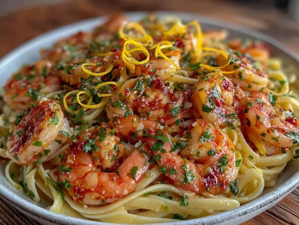 shrimp scampi pasta - featured image