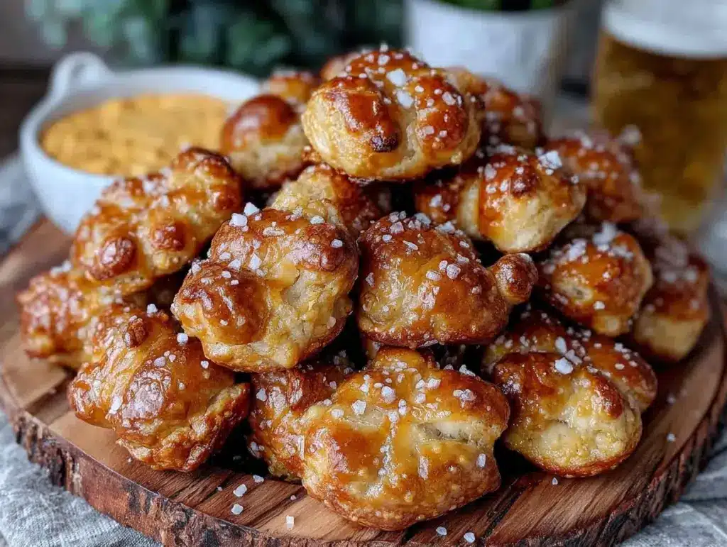 smoked beer cheese pretzel bites - featured image