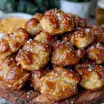 smoked beer cheese pretzel bites - featured image